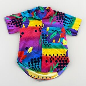 Vintage Ocean Pacific Hawaiian Shirt Mens M 80s 90s Loop Collar Button Up OP